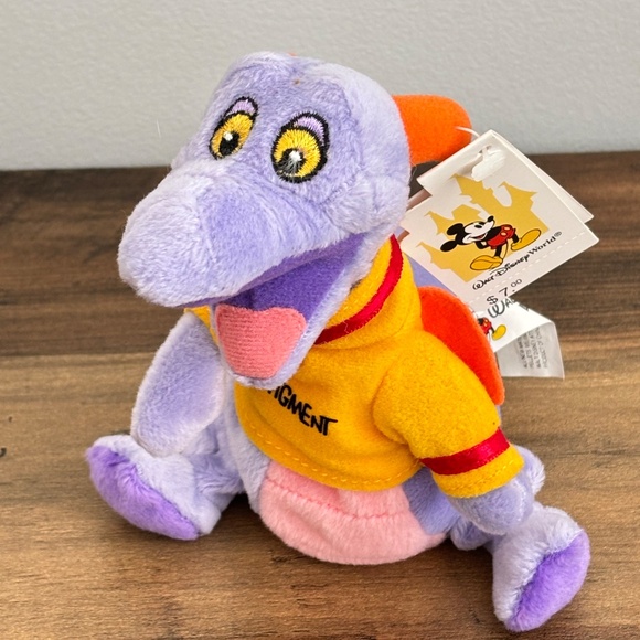 NWT VINTAGE Walt Disney World FIGMENT Bean Bag Plush EPCOT Purple Dragon Toy - Picture 2 of 12